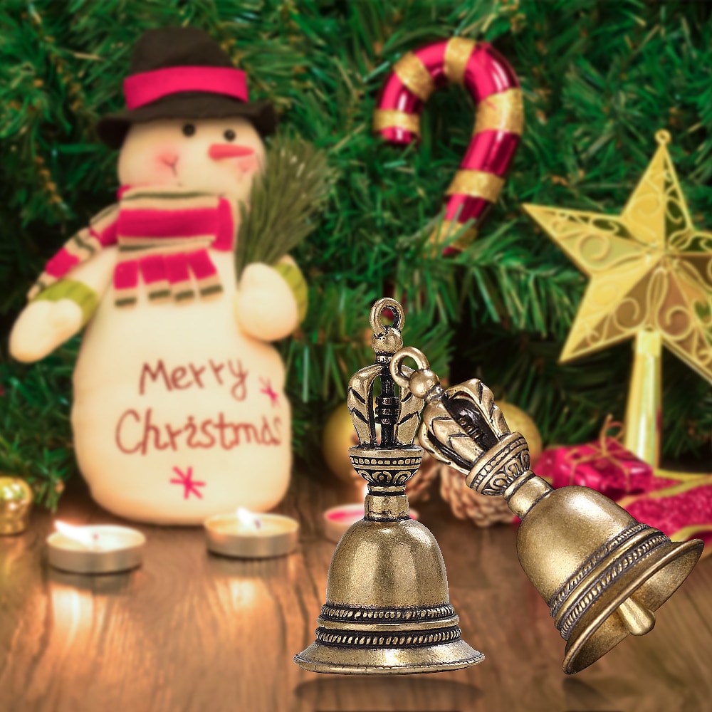 Brass Handicraft Magic Bell Wind Bell Tibetan Bronze Bell Keychain Pendant For Cristmas Home Decoration Pendant Antique Bell 4