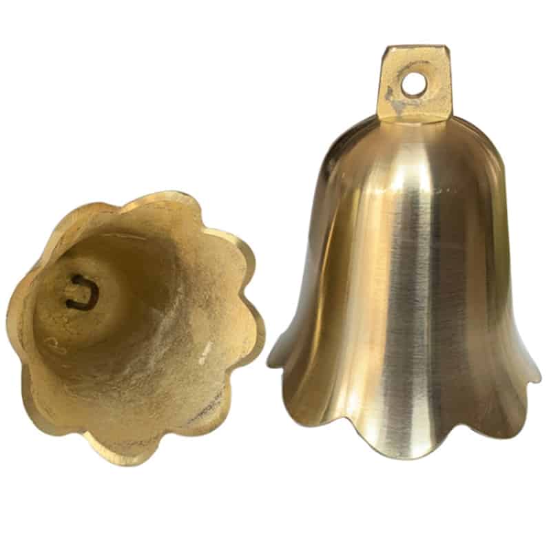 Pure Brass Gold Bell Pendant Antique Copper Christmas Bells Large Small Round Wind Chimes for Temple Pagodas School Decorative 5