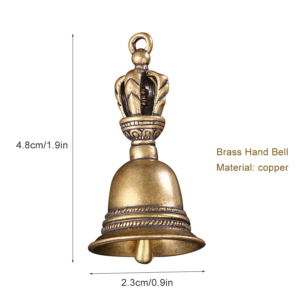 Brass Handicraft Magic Bell Wind Bell Tibetan Bronze Bell Keychain Pendant For Cristmas Home Decoration Pendant Antique Bell 6